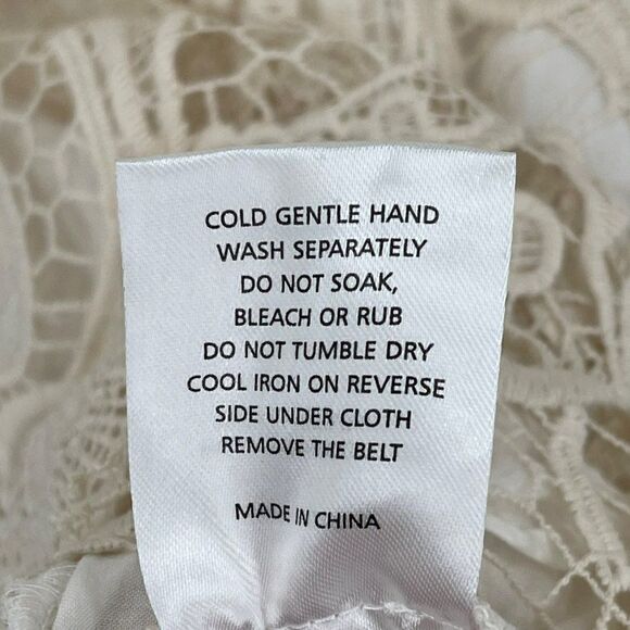 The Jetset Diaries Pisa Lace Bodycon Mini Dress Ivory Scallop Hem Women Small - Picture 12 of 12